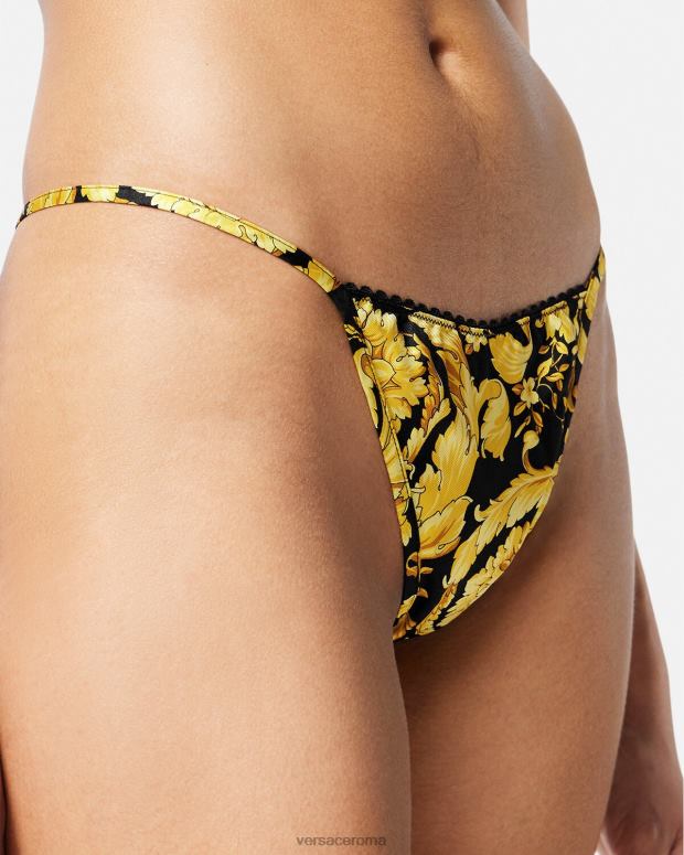 esso Versace donne perizoma in seta stampa barocca stampa JT08Z1071 biancheria intima e costumi da bagno