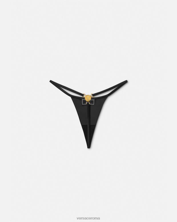 esso Versace donne perizoma medusa '95 nero JT08Z1033 biancheria intima e costumi da bagno