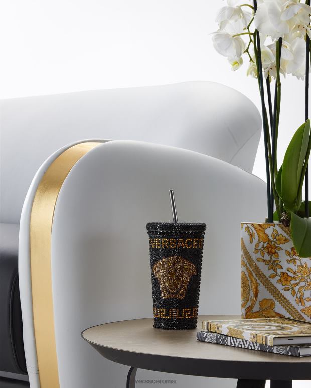 esso Versace donne tazza da viaggio con medusa di cristallo giallo JT08Z1206 biancheria intima e costumi da bagno