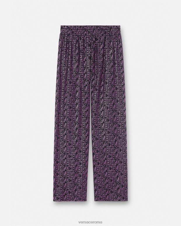 esso Versace donne pantaloni pareo integrali fucsia e stampa JT08Z1214 biancheria intima e costumi da bagno