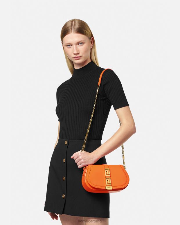 esso Versace donne borsa a tracolla della dea greca arancia JT08Z250 borse