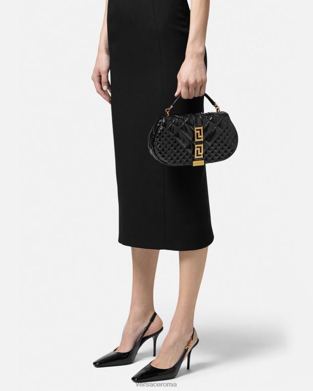 esso Versace donne borsa a tracolla della dea greca nero JT08Z246 borse