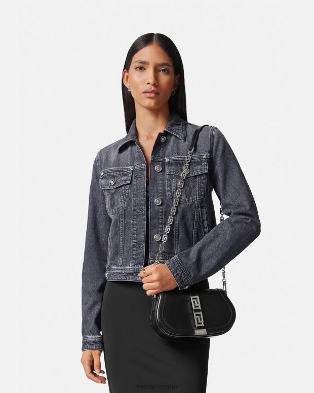 esso Versace donne borsa a tracolla della dea greca nero JT08Z248 borse