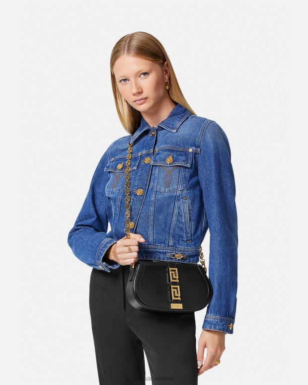 esso Versace donne borsa a tracolla della dea greca nero JT08Z251 borse