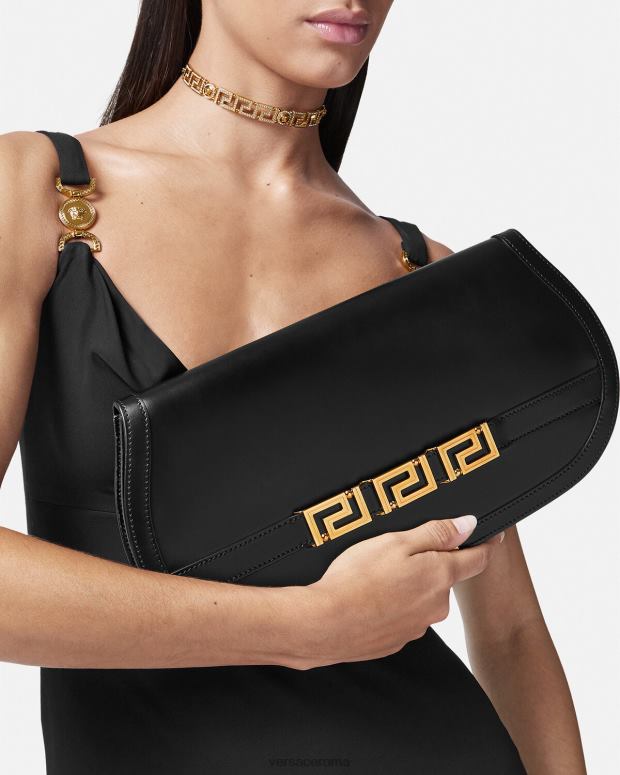 esso Versace donne pochette della dea greca nero JT08Z261 borse