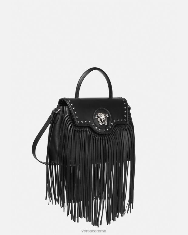 esso Versace donne Borsa a mano con frange la medusa nero JT08Z363 borse