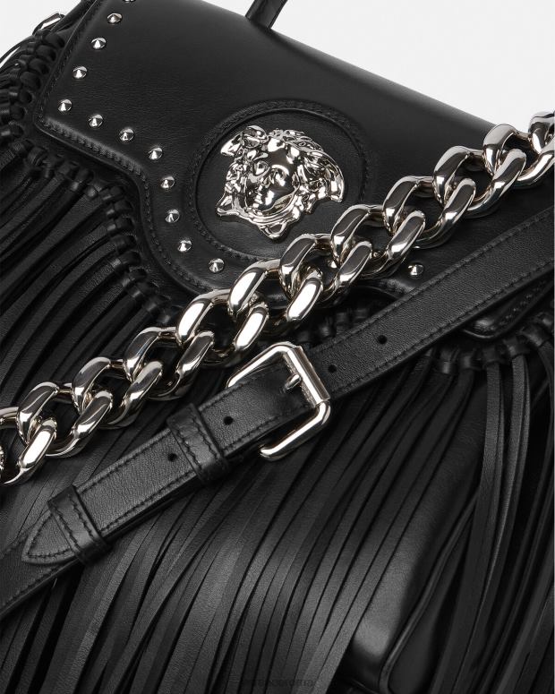 esso Versace donne Borsa a mano con frange la medusa nero JT08Z363 borse