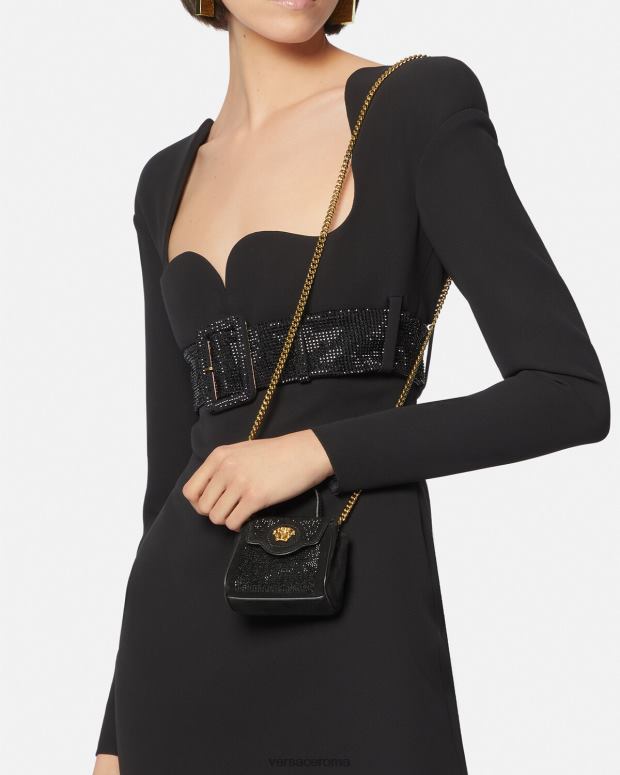 esso Versace donne Borsa micro con borchie la medusa nero JT08Z329 borse