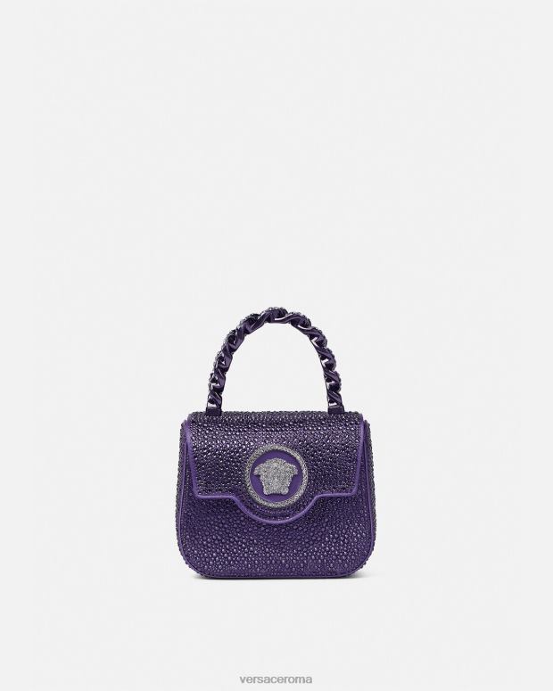 esso Versace donne Borsa mini la medusa in cristalli Viola JT08Z360 borse