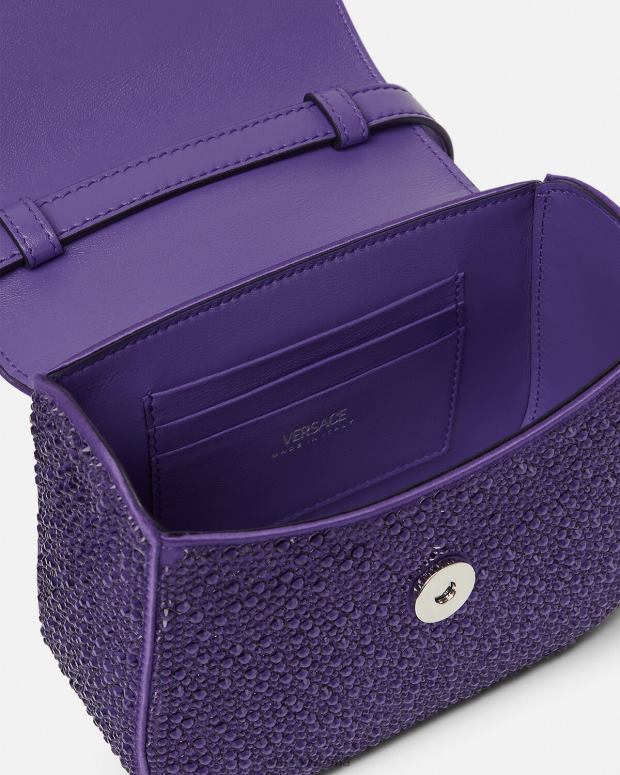 esso Versace donne Borsa mini la medusa in cristalli Viola JT08Z360 borse