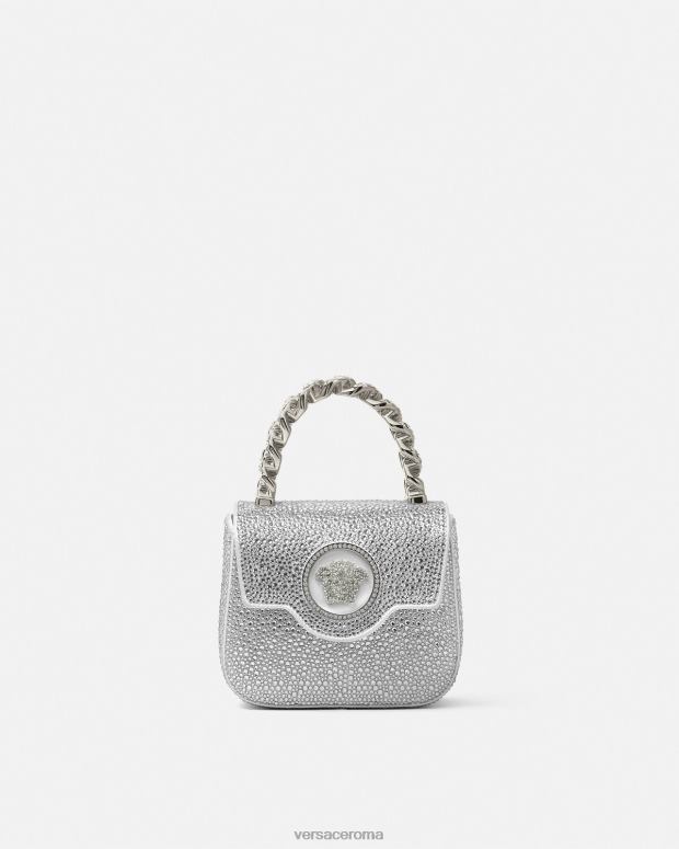 esso Versace donne Borsa mini la medusa in cristalli bianco JT08Z314 borse