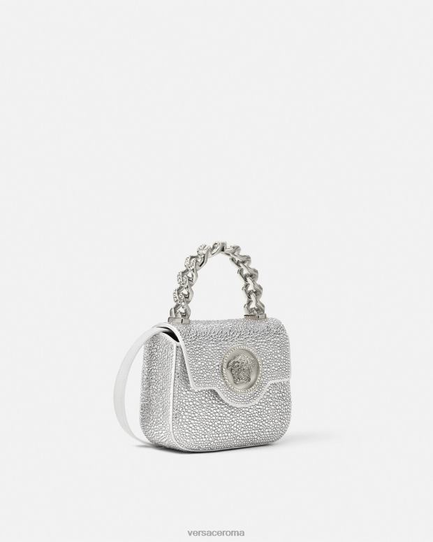 esso Versace donne Borsa mini la medusa in cristalli bianco JT08Z314 borse