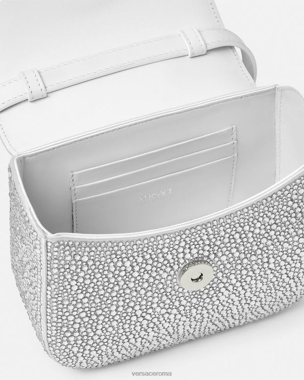 esso Versace donne Borsa mini la medusa in cristalli bianco JT08Z314 borse