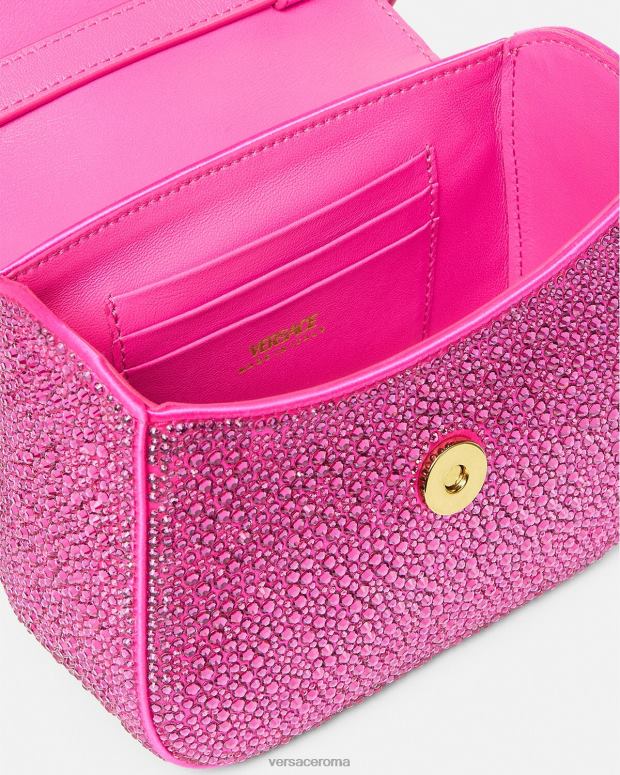 esso Versace donne Borsa mini la medusa in cristalli fucsia JT08Z315 borse