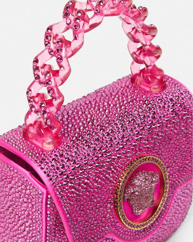 esso Versace donne Borsa mini la medusa in cristalli fucsia JT08Z315 borse