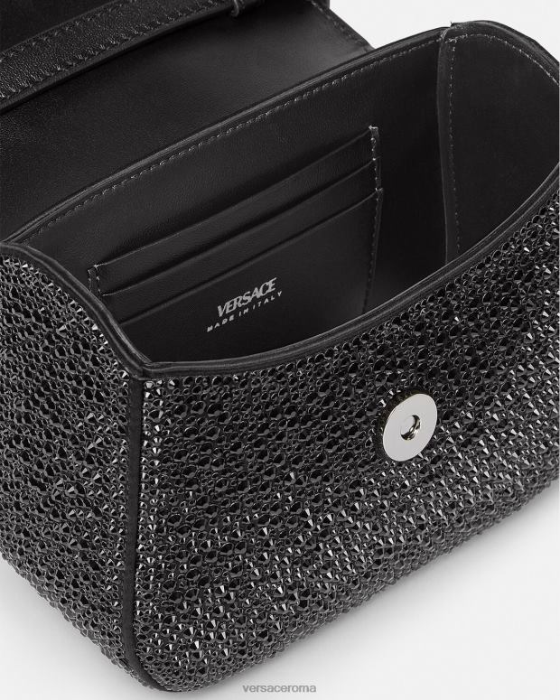 esso Versace donne Borsa mini la medusa in cristalli nero JT08Z313 borse