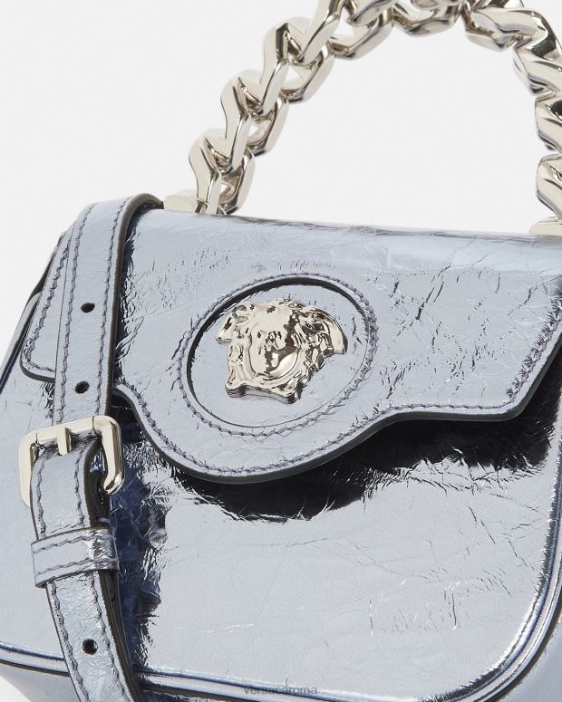 esso Versace donne Borsa mini la medusa metallizzata azzurro JT08Z302 borse