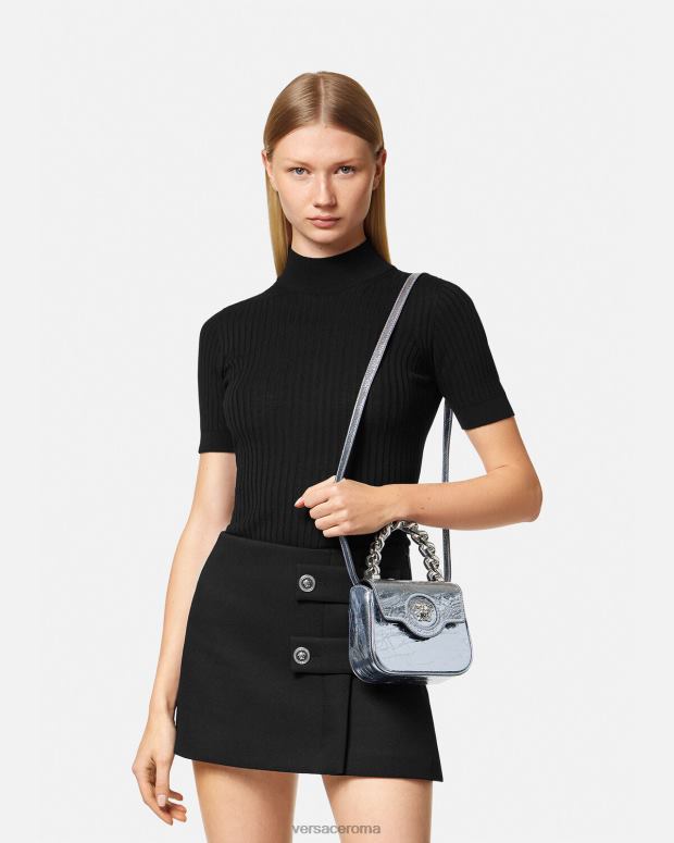esso Versace donne Borsa mini la medusa metallizzata azzurro JT08Z302 borse