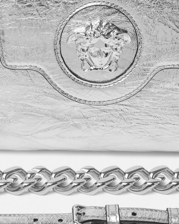 esso Versace donne Borsa piccola la medusa metallizzata grigio JT08Z305 borse