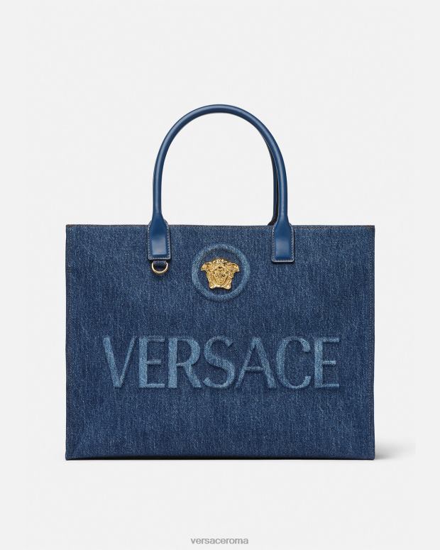 esso Versace donne Borsa tote grande la medusa blu JT08Z339 borse