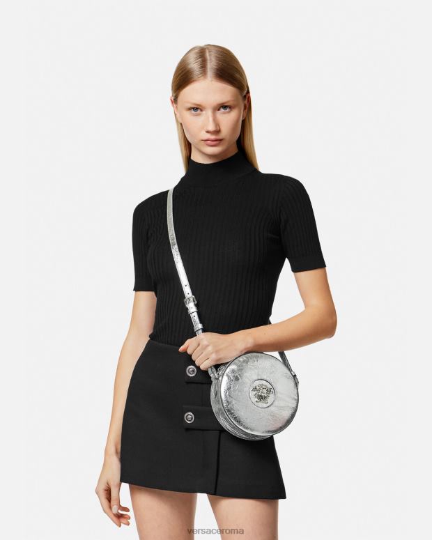 esso Versace donne borsa a tracolla rotonda la medusa grigio JT08Z338 borse