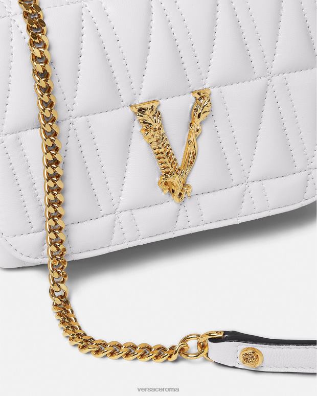 esso Versace donne borsa a tracolla virtus piccola bianco JT08Z368 borse