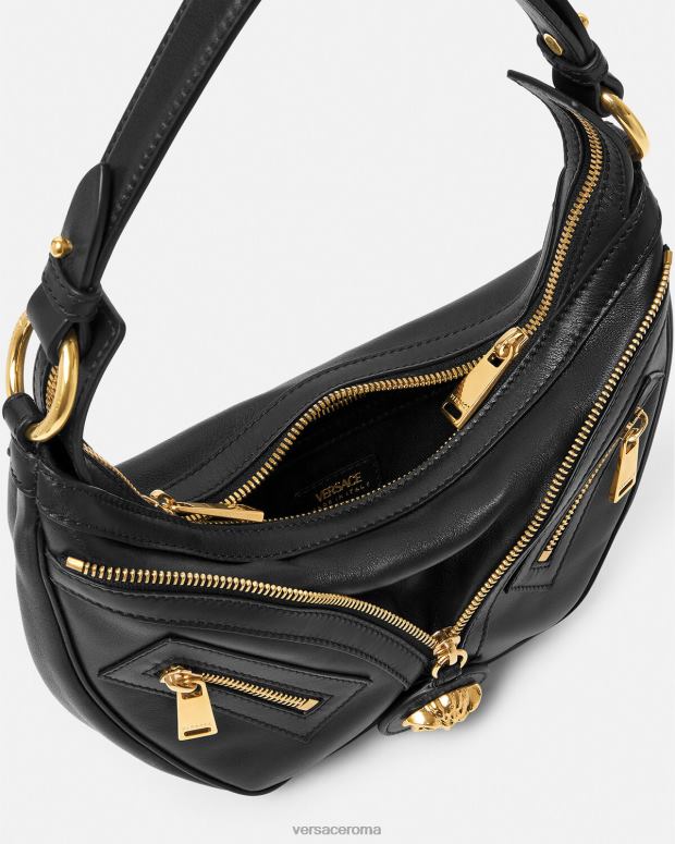 esso Versace donne ripetere la piccola borsa hobo nero JT08Z274 borse