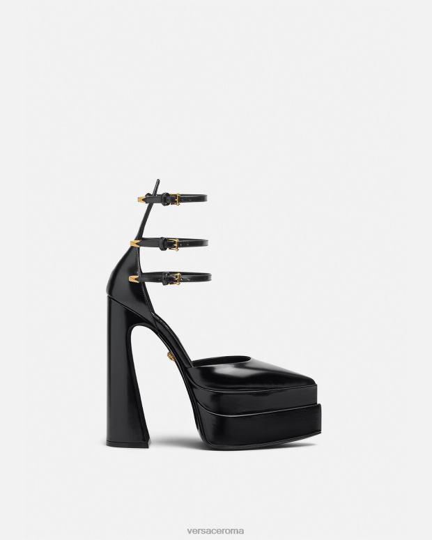 esso Versace donne décolleté con piattaforma a punta aevitas nero JT08Z420 scarpa