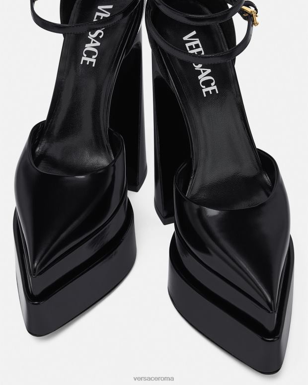 esso Versace donne décolleté con piattaforma a punta aevitas nero JT08Z420 scarpa