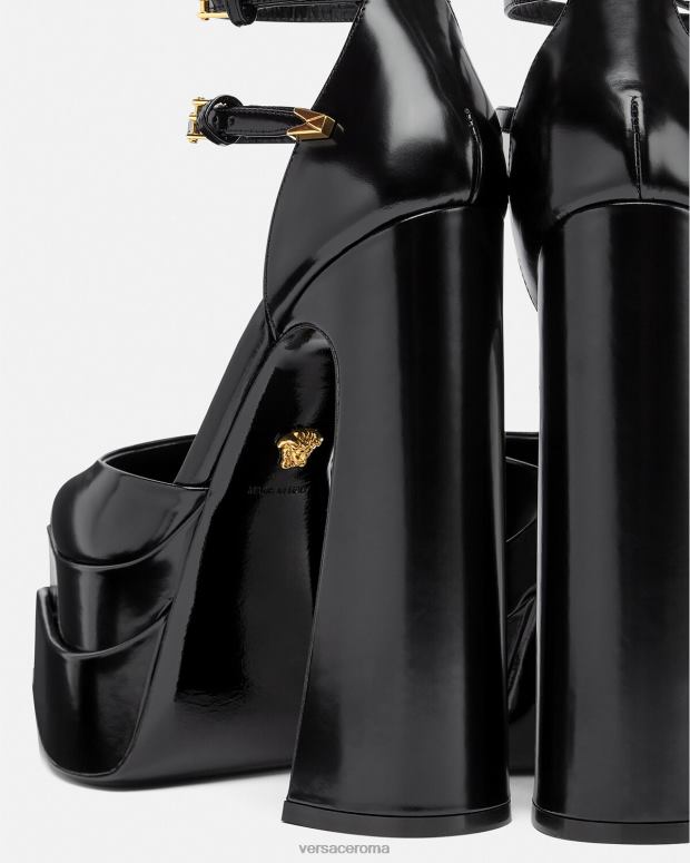 esso Versace donne décolleté con piattaforma a punta aevitas nero JT08Z420 scarpa