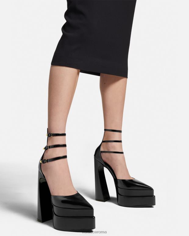 esso Versace donne décolleté con piattaforma a punta aevitas nero JT08Z420 scarpa