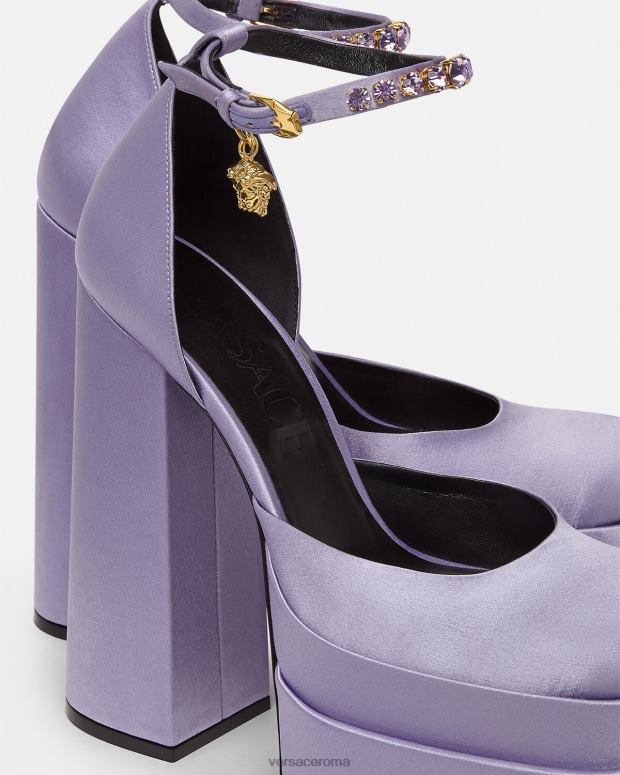 esso Versace donne pompe con piattaforma medusa aevitas lilla JT08Z422 scarpa
