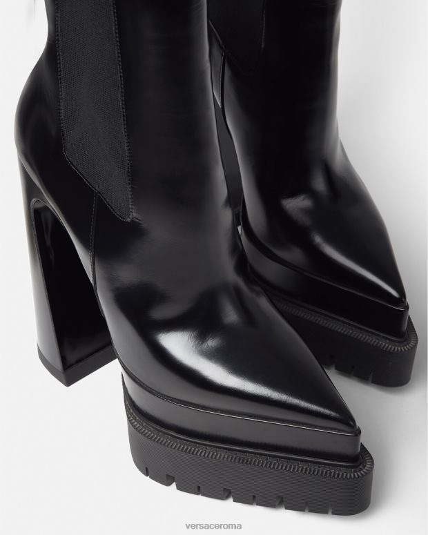 esso Versace donne stivali con plateau a punta aevitas nero JT08Z419 scarpa