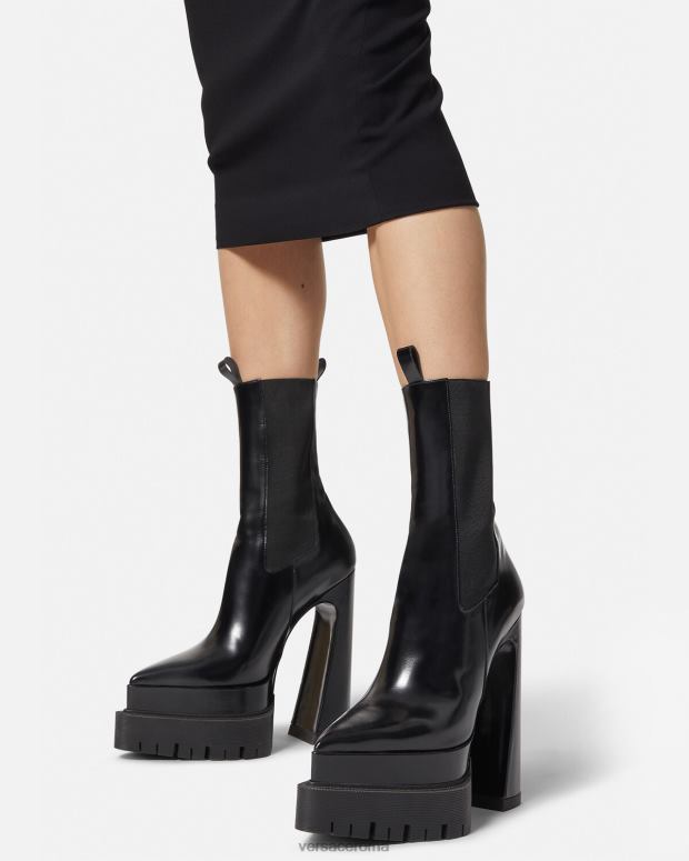esso Versace donne stivali con plateau a punta aevitas nero JT08Z419 scarpa
