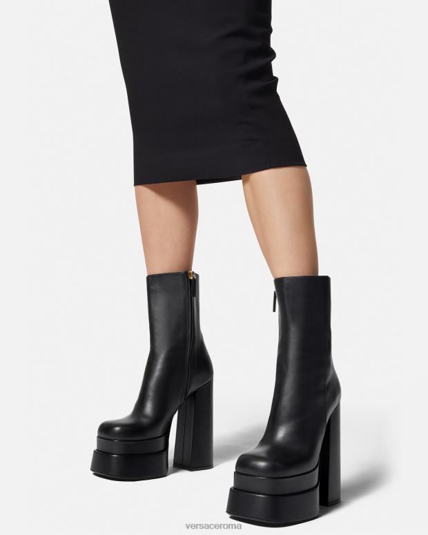 esso Versace donne stivali con plateau aevitas nero JT08Z407 scarpa