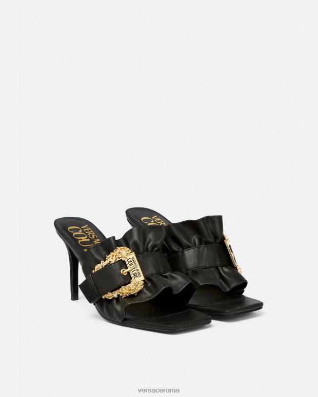 esso Versace donne Mules Emily con fibbia barocca nero JT08Z2284 scarpa