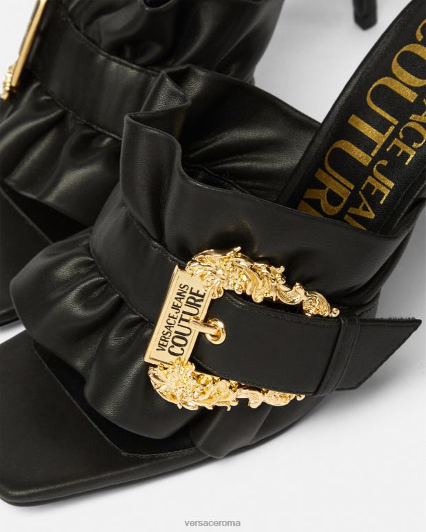 esso Versace donne Mules Emily con fibbia barocca nero JT08Z2284 scarpa