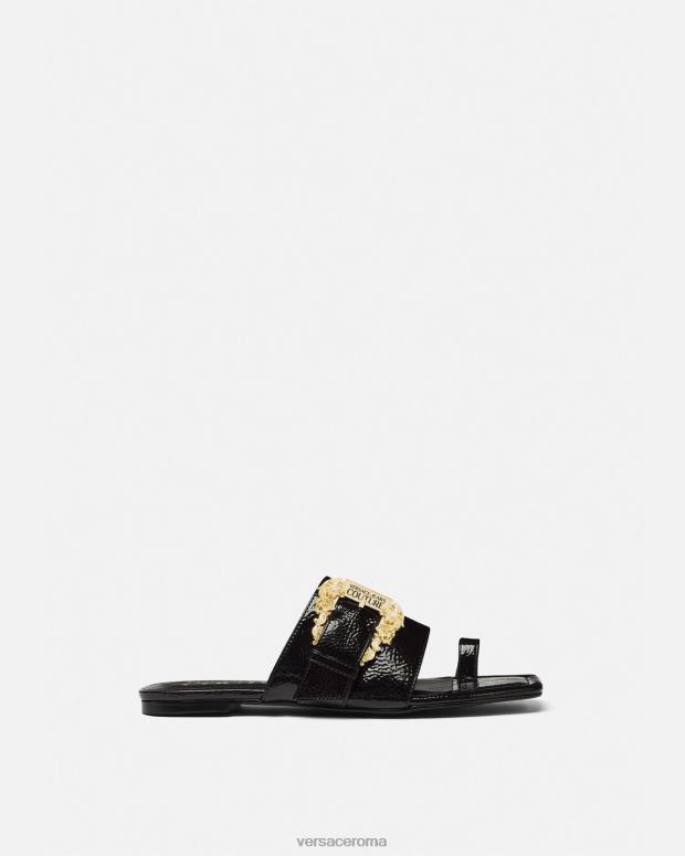 esso Versace donne Mules Millie con fibbia barocca nero JT08Z2301 scarpa