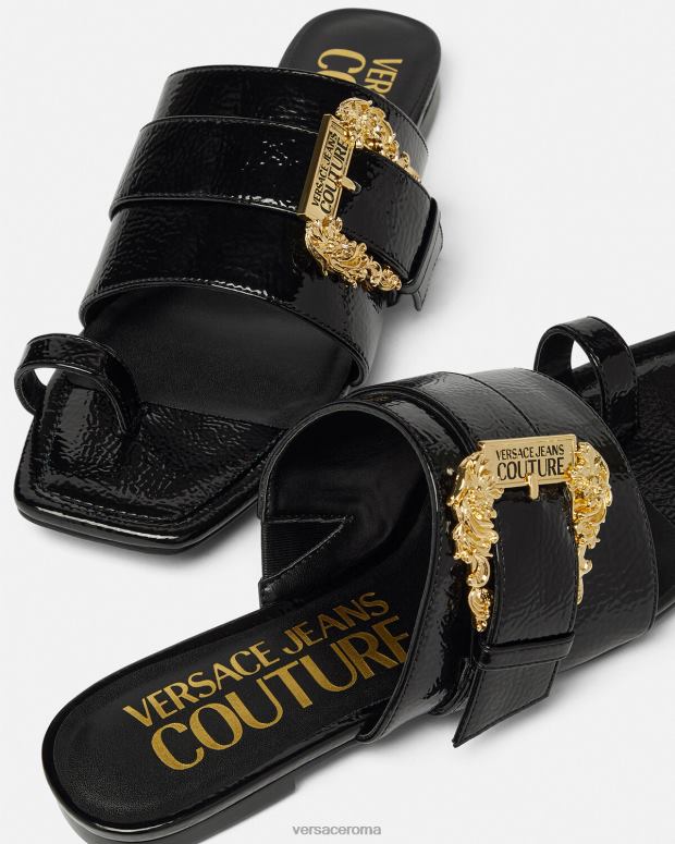 esso Versace donne Mules Millie con fibbia barocca nero JT08Z2301 scarpa