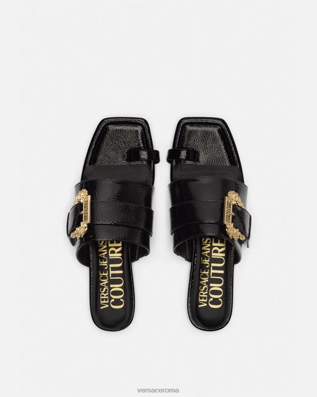 esso Versace donne Mules Millie con fibbia barocca nero JT08Z2301 scarpa