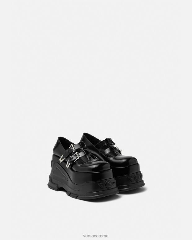 esso Versace donne décolleté con plateau Medusa Anthem nero JT08Z497 scarpa