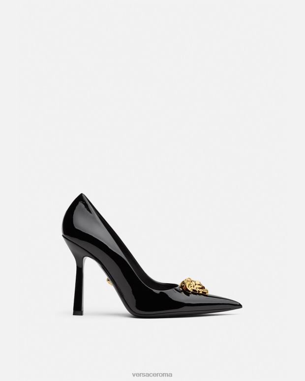 esso Versace donne décolleté la medusa in vernice nero JT08Z488 scarpa