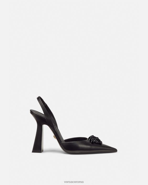 esso Versace donne décolleté slingback la medusa nero JT08Z489 scarpa