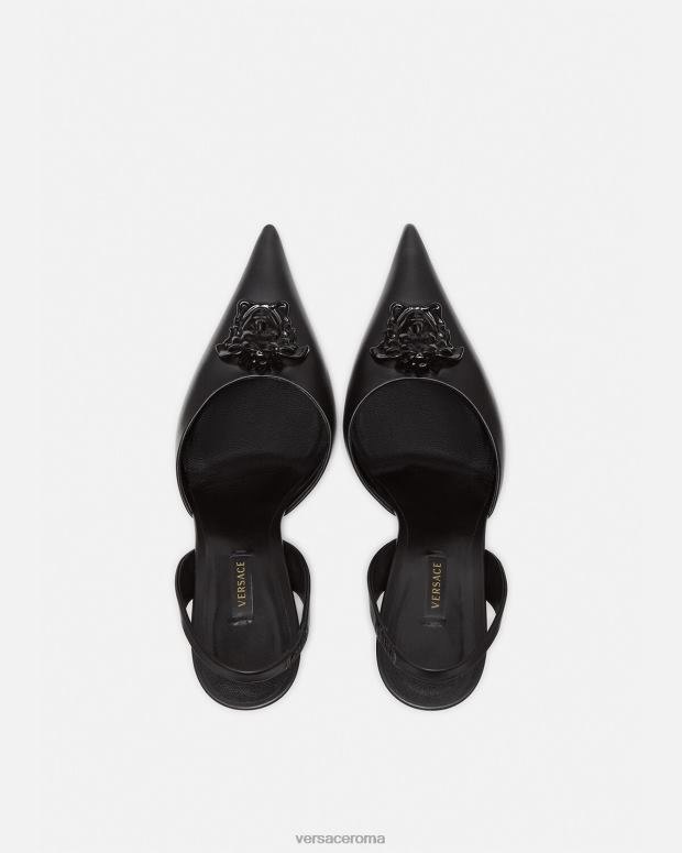 esso Versace donne décolleté slingback la medusa nero JT08Z489 scarpa