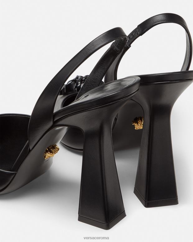 esso Versace donne décolleté slingback la medusa nero JT08Z489 scarpa