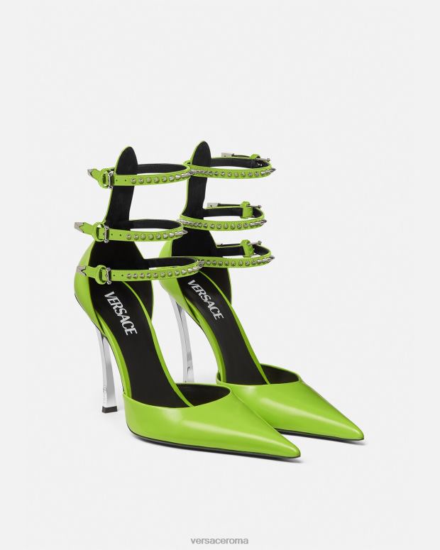esso Versace donne pompe a punti appuntiti verde JT08Z401 scarpa