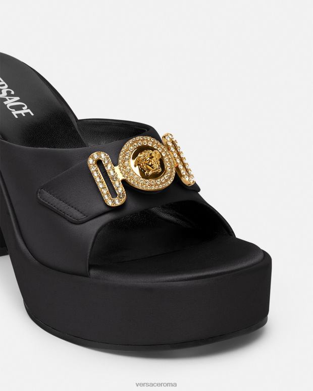 esso Versace donne Mules con cristalli Medusa Biggie nero JT08Z469 scarpa
