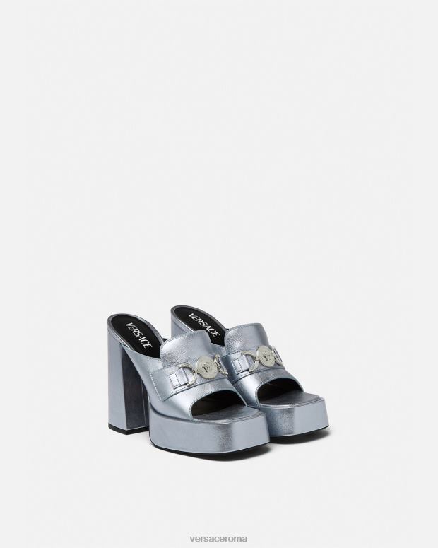 esso Versace donne Sabot con plateau Medusa '95 azzurro JT08Z443 scarpa