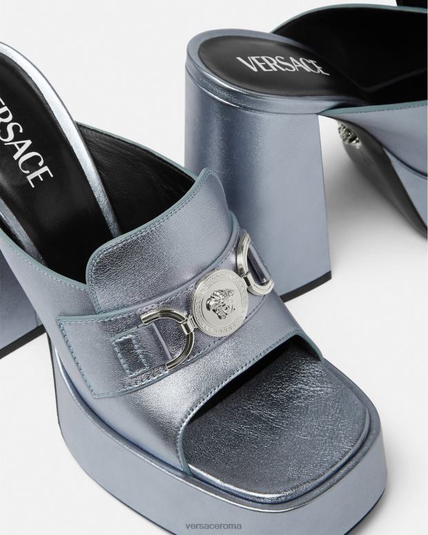 esso Versace donne Sabot con plateau Medusa '95 azzurro JT08Z443 scarpa