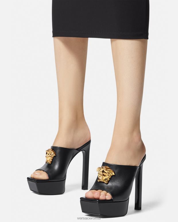 esso Versace donne sabot con plateau la medusa nero JT08Z448 scarpa
